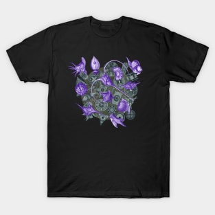 Ernst Haeckel Purple Peridinea on Cerulean  Diatoms T-Shirt